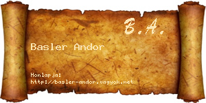 Basler Andor névjegykártya